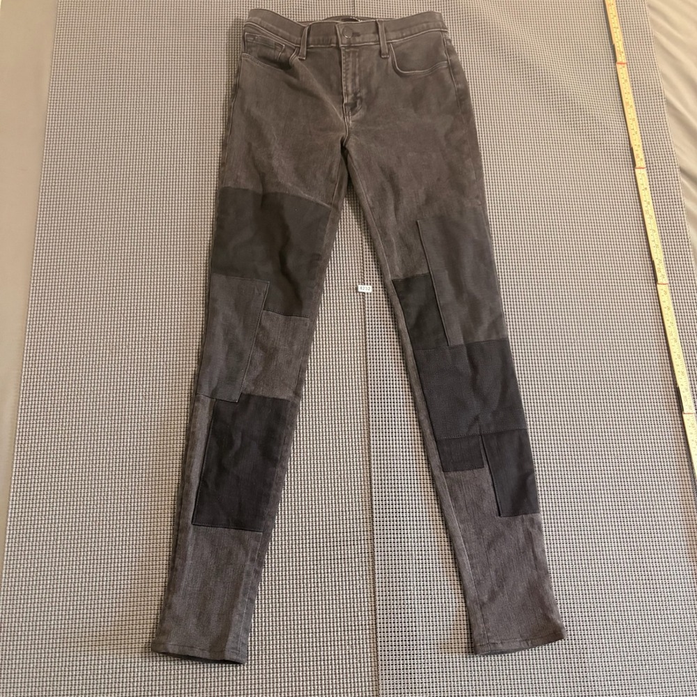 J Brand Womens Patchwork Skinny Jeans Charcoal Grey Size 28